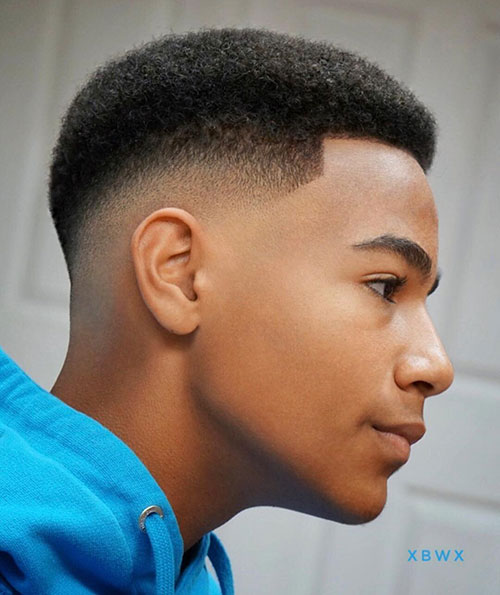 Short Afro with High Fade
