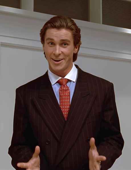 Christian Bale's portrayal of Patrick Bateman and his impeccable costume style